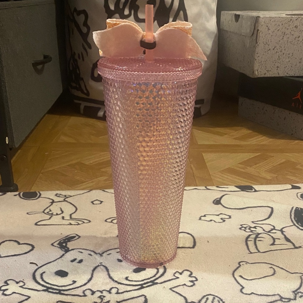 Starbucks x Barbie Pink Studded Tumbler with Glitter Bow 24 fl. oz - Picture 2 of 2